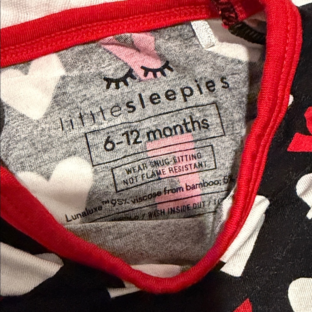Little Sleepies Valentine’s Day Print Kids Croissant Zip - Picture 2 of 2